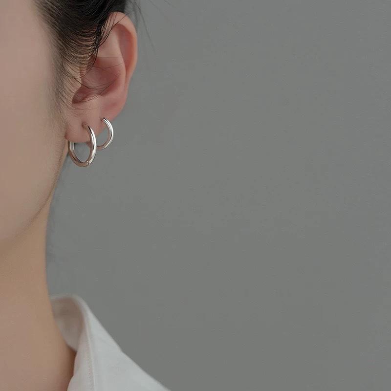 ピアス メンズ レディース シルバー925 フープピアス 幾何学模様 リングピアス 男女兼用 イヤリング アクセサリー シルバー ゴールド 電気メッキ1