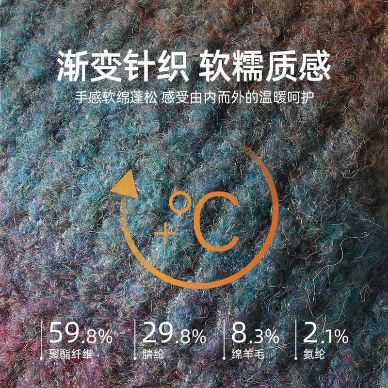 ニット帽 レディース 秋冬 暖か ゆるかわ グラデーション ニット帽子 厚手 防寒 寒さ対策 あったか 婦人帽子 女性用 ゆったり 伸縮性 カジュアル
