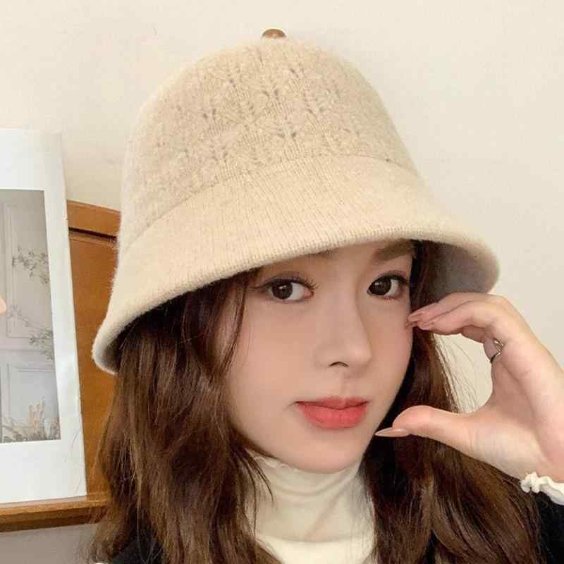 帽子 レディース 秋冬 ニット帽 グラデーション あったか 羊毛風 バケットハット 防寒 漁夫帽 女性用 ミセス かわいい おしゃれ ベージュ ブラック
