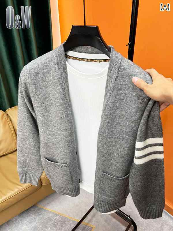 メンズ ジレー 韓国 心地好い V素っ首 スウェーター 秋冬 朦々たる アウター .カラフルカラーオシャレシンプルスタイル