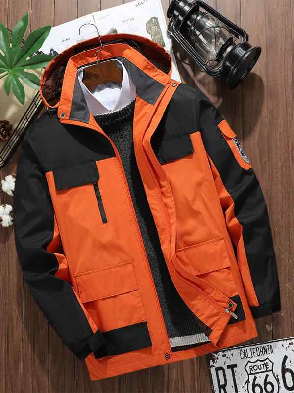 マウンテンパーカー 男女兼用 アウトドア 登山服 防風 防水 ポリエステル 無地 配色 春秋 薄手 ジャケット キャンプ ハイキング 釣り 旅行