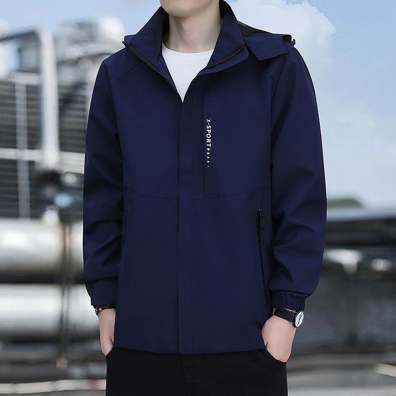 ジャケット 男性用 春秋 登山服 フード付き マウンテンパーカー 大きいサイズ 防水 撥水 アウトドア スポーツウェア ペア 黒 白 紺 グレー 赤1