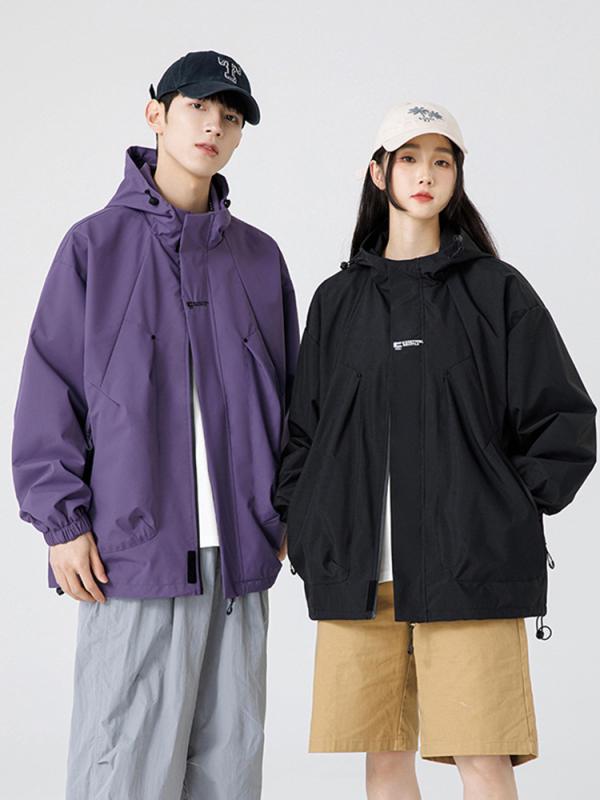 マウンテンパーカー 男性用 秋冬用 防風 防水 ジャケット 登山 スキー ウェア 裏起毛 厚手 アウター アウトドア 釣り キャンプ ウェア ブラック カーキ パープル S M L XL 2XL 3XL 4XL ポリエステル