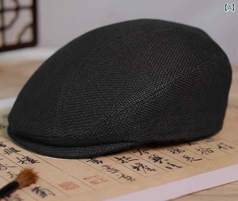 夏 キャップ 通気性 ハンドメイド サンハット 大きいサイズ リネン カジュアル 多用途 帽子 ハンチング シンプル 麻 おしゃれ