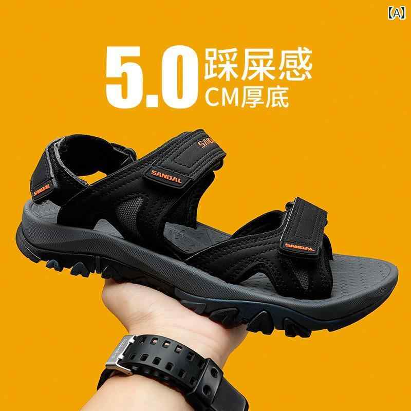 夏 アウトドア用 メンズサンダル 2025年 大きいサイズ ベトナム ビーチ シューズ 滑り止め 耐摩耗性 スポーツ ドライビング サンダル