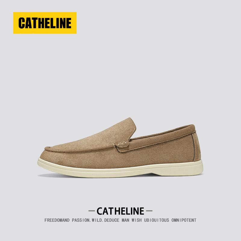 アメリカン CATheline 表現スタイル メンズシューズ 秋 置き目毛革 メンズ スエードクロス 心地よい スリッポン モカション.オシャレ