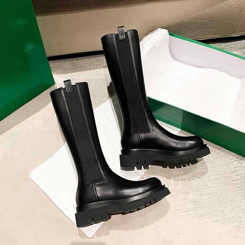 ブーツ レディース 革 厚底 ロングブーツ 8cm インヒール ジョッキーブーツ エンジニアブーツ ラウンドトゥ 牛革 伸縮性 防滑 秋冬 普段使い