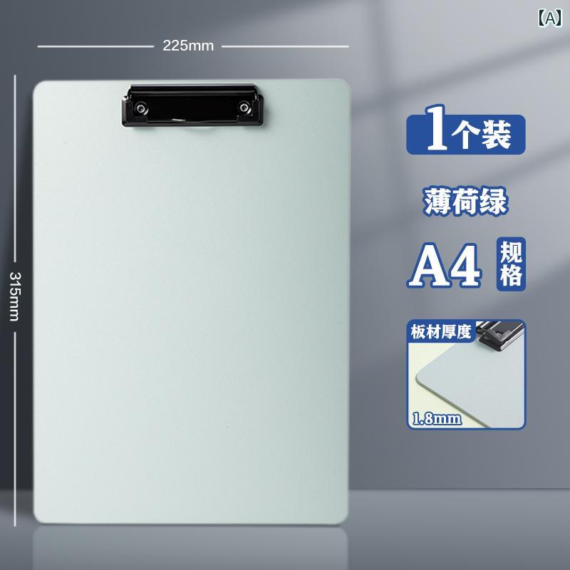 フォルダー クリップ ボード 文房具 メニュー 学生用 筆記用 ハード 72492 テスト 用紙 縦型 記録 帳 シンプル オフィス 用品 ポータブル プラスチック 書類