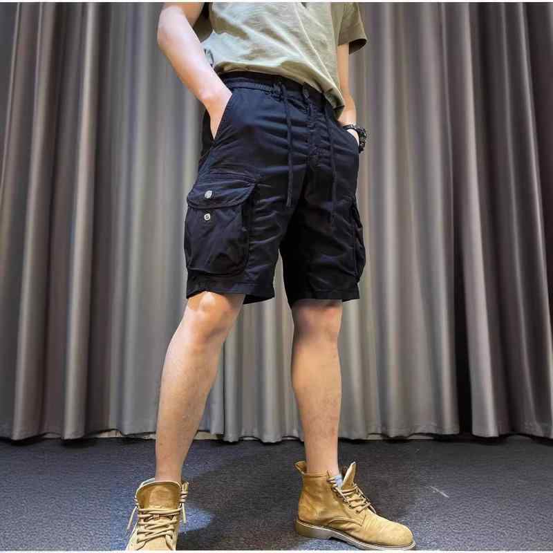 ハーフパンツ 男性用 カーゴパンツ 膝丈 薄手 接触冷感 涼しい 通気性 伸縮性 普段使い ルームウェア 部屋着 アウトドア 作業着 ワークパンツ летний Синий серый 黒 カーキ 緑 M L XL 2XL 3XL 4XL