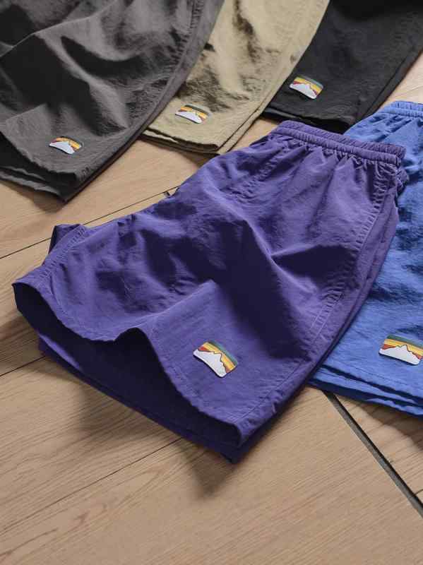ハーフパンツ 男性用 アウトドア スポーツ トレーニング 速乾 撥水 18cm ショートパンツ ポリエステル ブラック グレー カーキ イエロー パープル ブルー