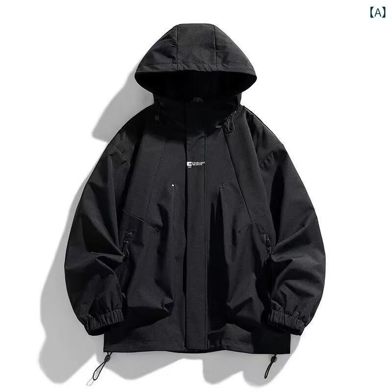マウンテンパーカー メンズ 山系 ジャケット ブルゾン 男性用 防水 アウター アウトドア ワークウェア 春秋 黒 白 緑 紫
