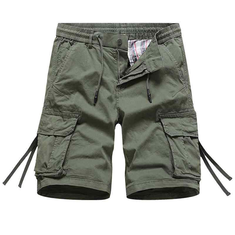 メンズ ハーフパンツ カーゴパンツ 男性用 直筒 コットン 多ポケット ブラック 軍緑 カーキ 30 32 34 36 38 40サイズ 春夏1