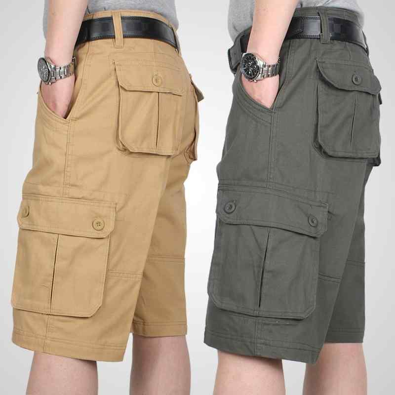 パンツ メンズ 男性用 ハーフパンツ カーゴパンツ ショートパンツ 綿 コットン ゆったり ストレート 5分丈 膝丈 無地 黒 カーキ 緑 アウトドア 普段使い