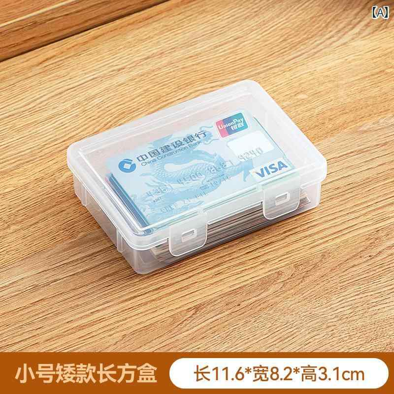 透明 プラスチック 名刺 ホルダー カード ボックス 収納 梱包 200枚 100枚 紙 箱 白 糊 付き フリップ トップ,オシャレ