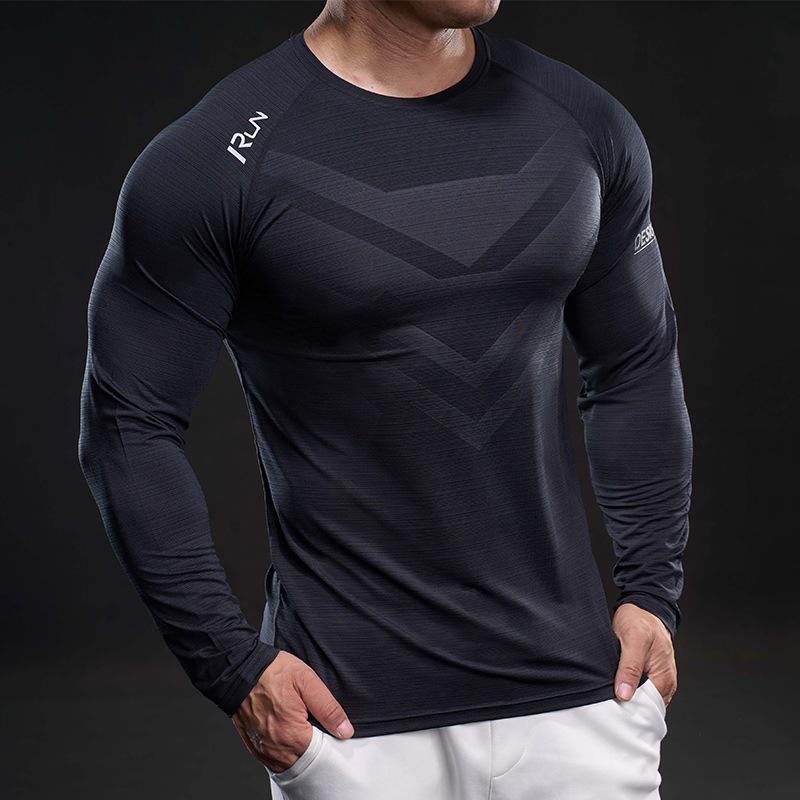 Tシャツ メンズ 男性用 長袖 スポーツ ウェア 速乾性 通気性 カットソー トップス 立襟 運動 普段使い 春秋 ポリエステル ブラック系 4,359円