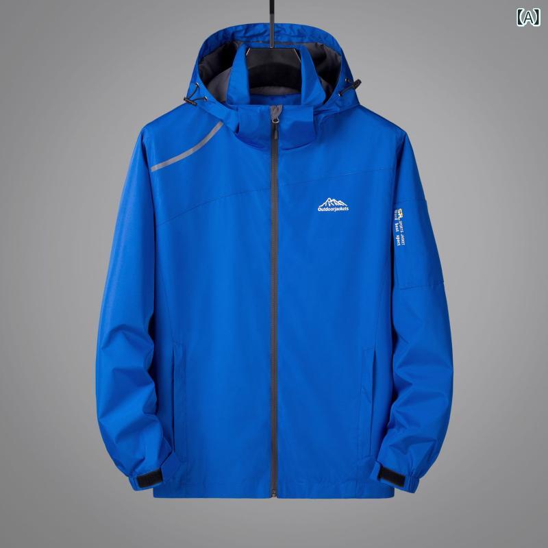 マウンテンパーカー メンズ レディース 薄手 防水 防風 フード付き ジャケット アウター 登山 釣り アウトドアウェア スポーツウェア 秋冬