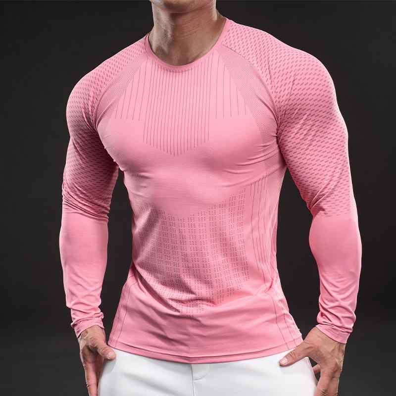 Tシャツ 男性用 長袖 速乾 接触冷感 薄手 涼しい スポーツ 登山 ランニング 立襟 黒 白 緑 グレー ピンク ポリエステル