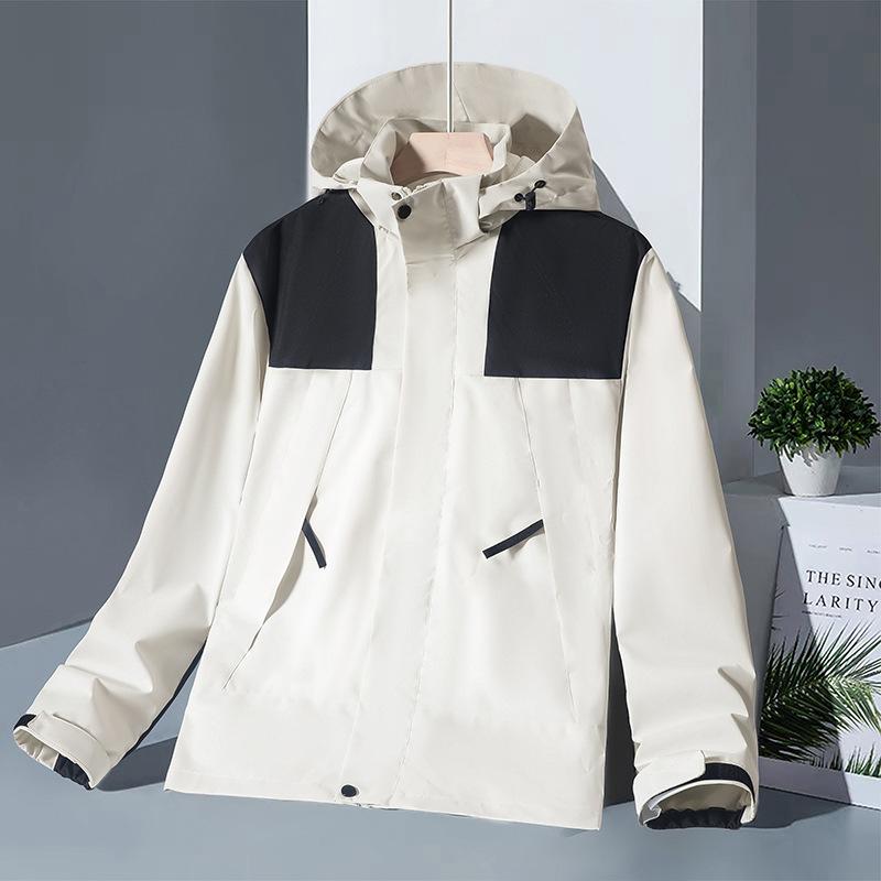 マウンテンパーカー レディース メンズ 春秋 撥水 防風 ジャケット フード付き アウトドア 登山ウェア 男女兼用 ペア ブラック 黒 春秋冬 カーキ 3WAY