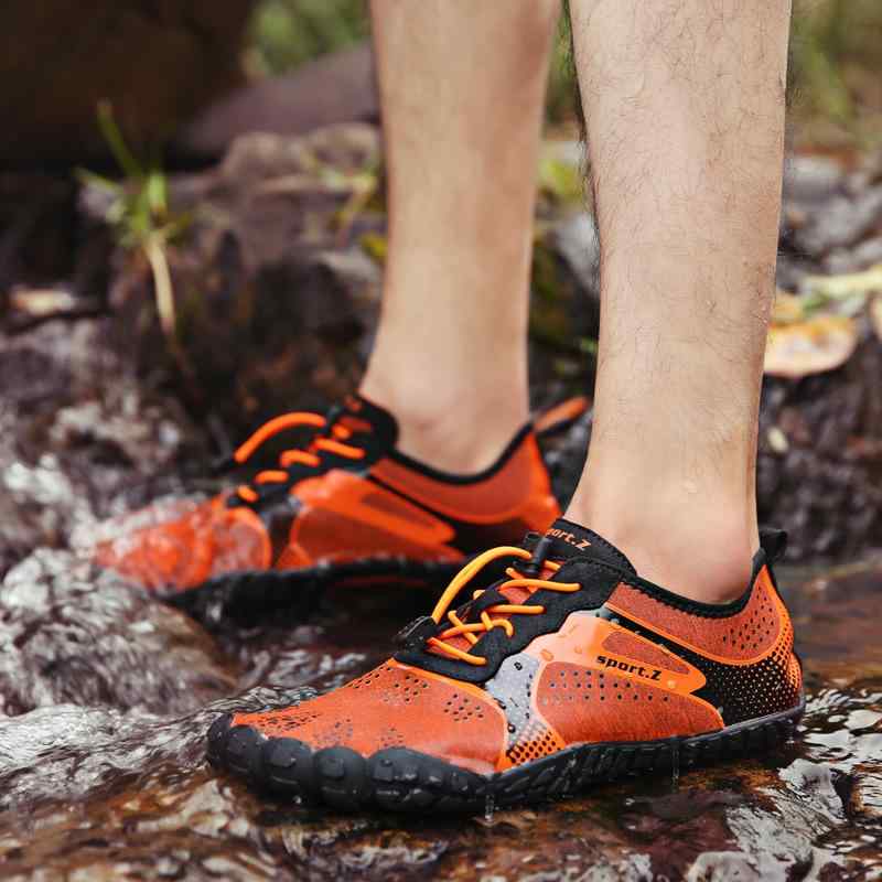トレッキングシューズ 男性用 アウトドア 登山靴 釣り 沢登り ウォーターシューズ ビーチサンダル 通気性 排水性 滑り止め ローカット 黒 グレー 23cm 23.5cm 24cm 24.5cm 25cm 25.5cm 26cm 26.5cm 27cm
