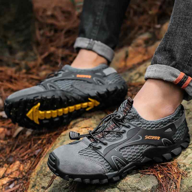 登山靴 男性用 大きいサイズ トレッキングシューズ メンズ メッシュ 通気性 滑り止め 陸両用 沢登り ハイキング キャンプ 釣り アウトドア 黒 グレー ブラウン グリーン 春夏