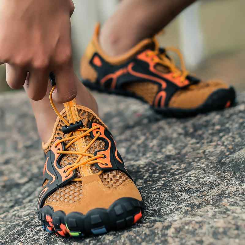 シューズ 男性用 溯溪シューズ 登山靴 アウトドアシューズ スポーツシューズ 滑り止め トレッキング 釣り キャンプ ブラウン ブラック ネイビー グレー
