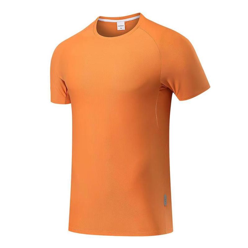 Tシャツ メンズ 男性用 半袖 接触冷感 吸湿速乾 スポーツ トレーニング ランニング ウェア アウトドア 伸縮性 無地 ホワイト ブラック オレンジ グレー ブルー1