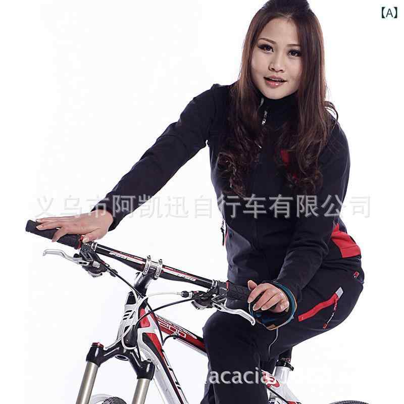 自転車 レディース 秋冬用 サイクルジャージ 上下セット 長袖 サイクルウェア 裏起毛 防風 防寒1