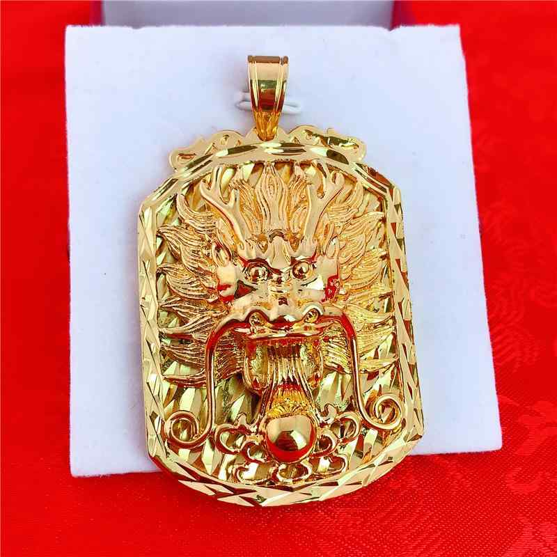 ネックレス メンズ 龍 ドラゴン ペンダントトップ ペンダント 銅製 電気メッキ加工 ゴールドカラー ラッキーアイテム1