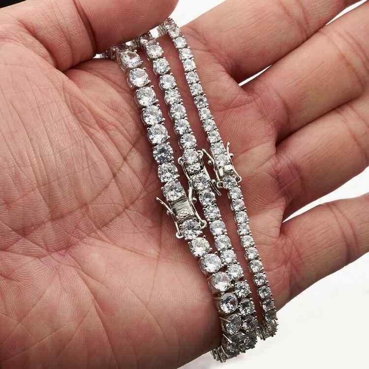 メンズ アクセサリー ネックレス 男性用 真鍮 シルバー 電気メッキ ジルコニア 3mm 4mm 5mm 喜平 マイクロパヴェ ?? ストリート1 5,063円