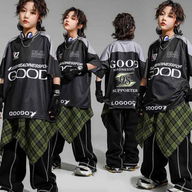 ダンス 衣装 キッズ 子供 男の子 女の子 ヒップホップ 半袖 トップス パンツ セットアップ 練習着 普段使い ボーイズ ガールズ ジュニア