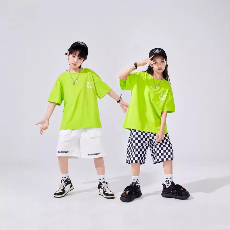 ダンス衣装 キッズ 女の子 ヒップホップ ジャズダンス ストリートダンス 子供 発表会 舞台演出服 男の子 トップス 短パン 春秋 綿 110cm 120cm 130cm 140cm 150cm 160cm 170cm 180cm