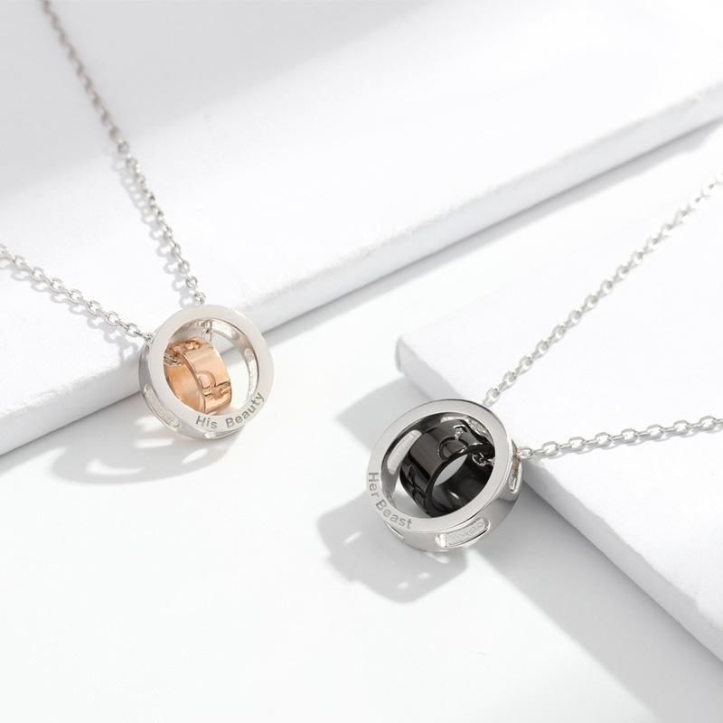 ネックレス ペアネックレス シルバー925製 サークルモチーフ メンズ レディース アクセサリー スタイリッシュ シンプル ペンダント