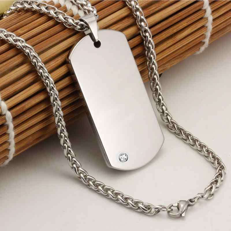 ネックレス メンズ 男性用 刻印可能 ドッグタグ ペンダントトップ タングステン ラッキーアイテム アクセサリー1｜LINEAR shop