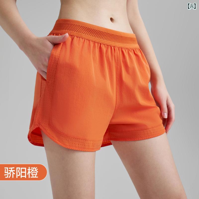 ショートパンツ レディース 春夏 スポーツ ウェア ヨガパンツ 三分丈 接触冷感 ポケット付き ランニング 伸縮性 通気性 運動 ジム ルームウェア 普段使い かわいい オレンジ グリーン ホワイト ブラック