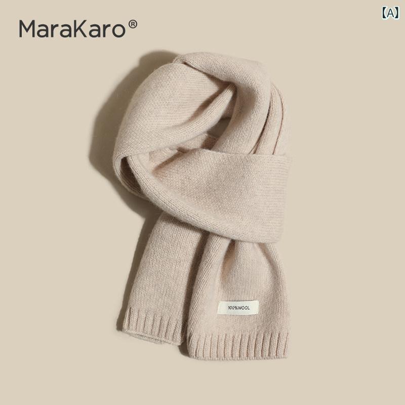 Marakaro レッド ウール スカーフ レディース 秋冬 韓国 ニット Marakaroの年秋冬.韓国の漂う赤ウール女性用マフラー