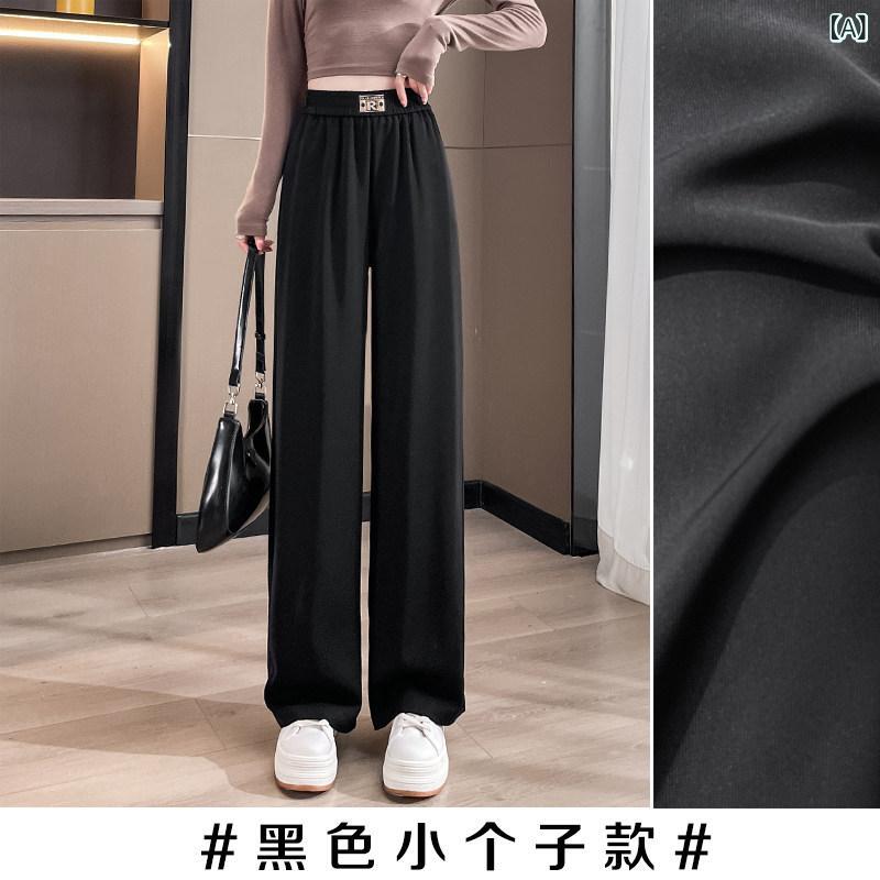 ハイウエスト ドレープ ワイドパンツ レディース 春秋 レディースパンツ 大きいサイズ ゆったり ストレート 夏 薄手 カジュアル スーツ 大サイズのゆったりハイウエストとワイドレッグの春秋用レディースパンツ