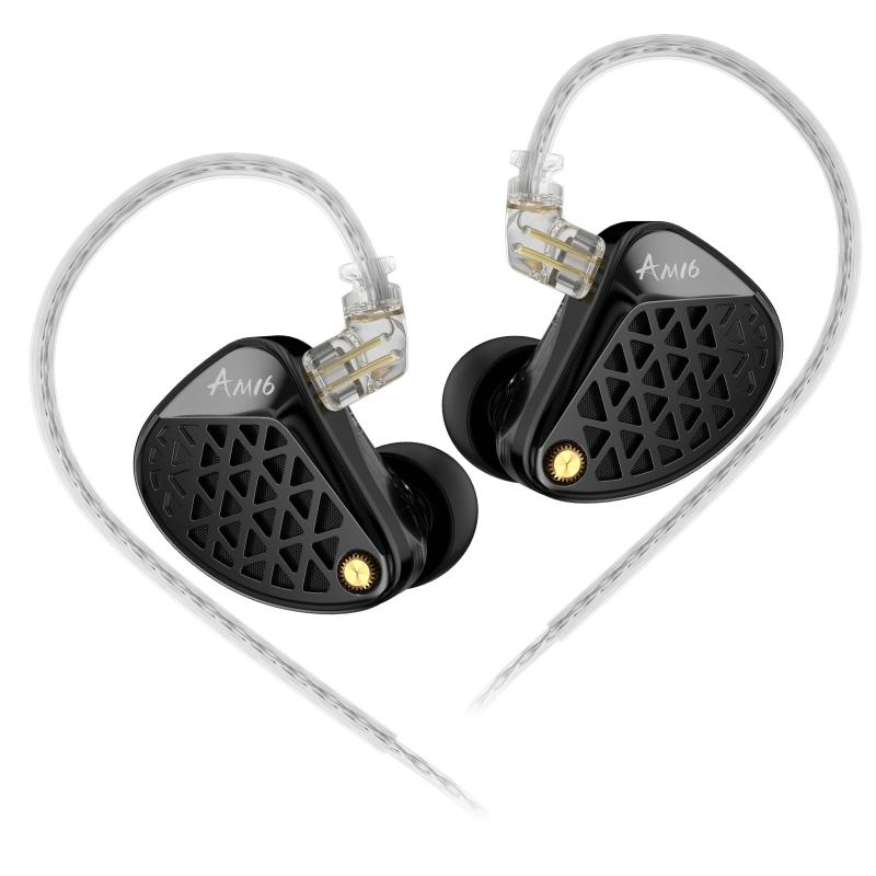 KZA COUSTICS KZ AM16 有線イヤ電話機 16BA積み上げる 2つの声遣い変わり種（平衡にする／低音部強化因子） 着脱式有線テレビ 声遣い ハイレゾ相応う 高遮音心積もり HiFiイヤ電話機 (AM16 JH MM)
