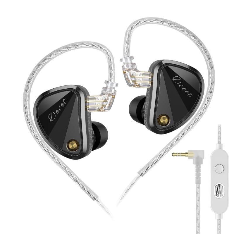 KZ Decet モニターイヤホン、5つのダイナミックドライバーIEM、全周波数ステレオサウンドの鮮明さ、快適なノイズアイソレーションイヤホン、ステージやスタジオ用(クラシック、マイク付き)|LINEAR shop