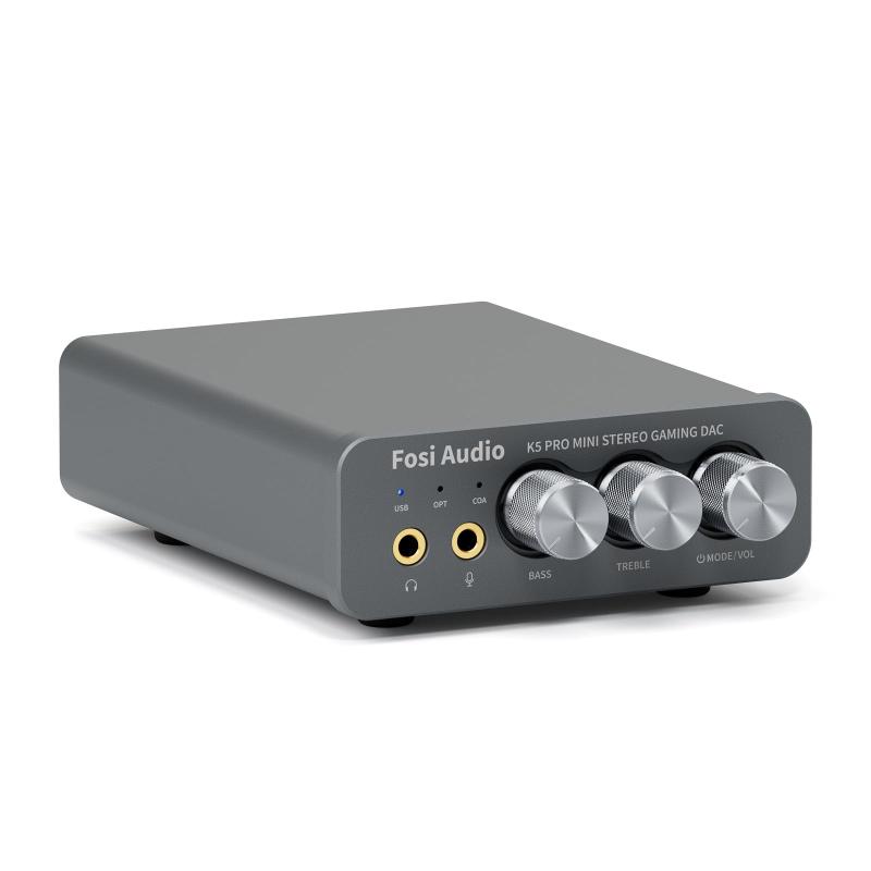 Fosi Audio K5 PRO DAC ヘッドフォンアンプ マイク入力可 ミニ 小型 HiFi ステレオ デジタル DAC ゲーム用 USB-C/光/同軸入力 RCA/3.5mmヘッドホン出力 PS5/PC/MAC/スマホ/パソコン/家庭用スピーカー｜LINEAR shop