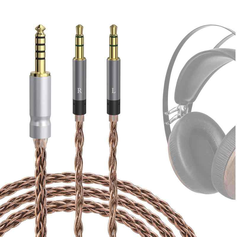 Geekria Apollo シングル水晶銅アップグレードオーディオケーブル、Meze Audio 99 Classics, Stradaつづき物相応う、4.4粍 からデュアル 3.5粍 取り替えっこ用受話器吊りひも (4.9 フート / 1.5 m
