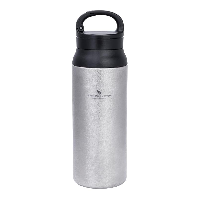 Boundless Voyage チタン瓶 吸い筒 二重社会システム 無意味さ断熱 保冷 保温 600ml 瓶 軽さ 思わしい 錆びない 抗菌 吸い筒 手持ち部分付き添い人 持ちはこび コンパクトマグボトル 日常当てはめる アウトドア 難民キャンプ用 Ti3010D