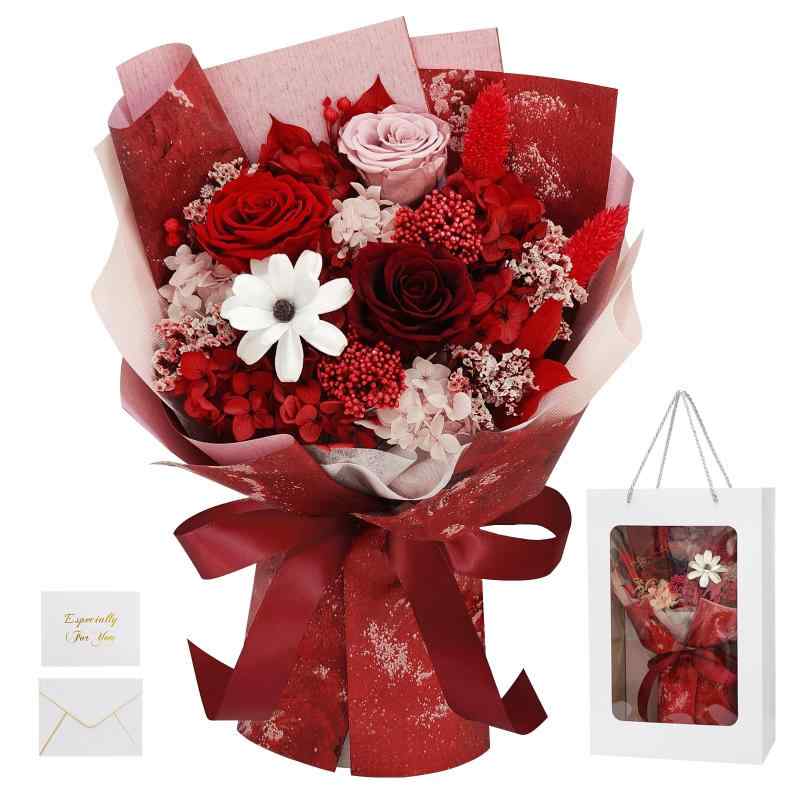 BlissPost プリザーブドフラワー 差し上げ物 薔薇 素っ気ない御花 胸花 ローズ flower bouquet 枯れない花 ボックス席付き添い人 差し上げ物 一般受け 儀式用 お上さん 不死化日 生まれ落ちる日 はいり込む式 卒式 母の日 敬老の日 クリ
