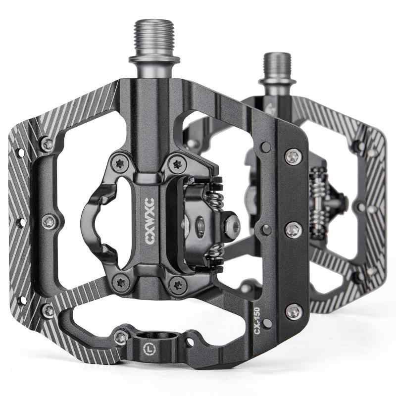 CXWXC 銀輪 ペダル 片面ビンディング/片面木目細か ビンディングペダル トリプルシールドベアリング 9/16in クリート嘱する 軽銀製（CX-150）