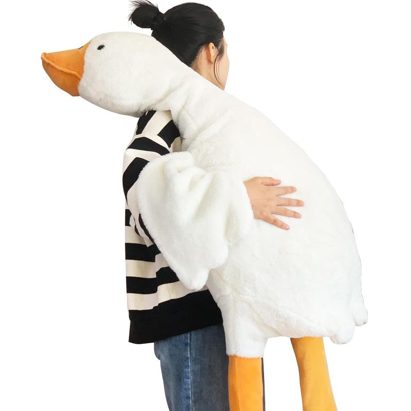 Missmat 抱き枕 真っ白い鵝鳥 座布団 腹ばい枕 特大 毛の荒物 ぬいぐるみ 気が大きい大きさ パステル色の 横向き寝 ロング座布団 差し上げ物