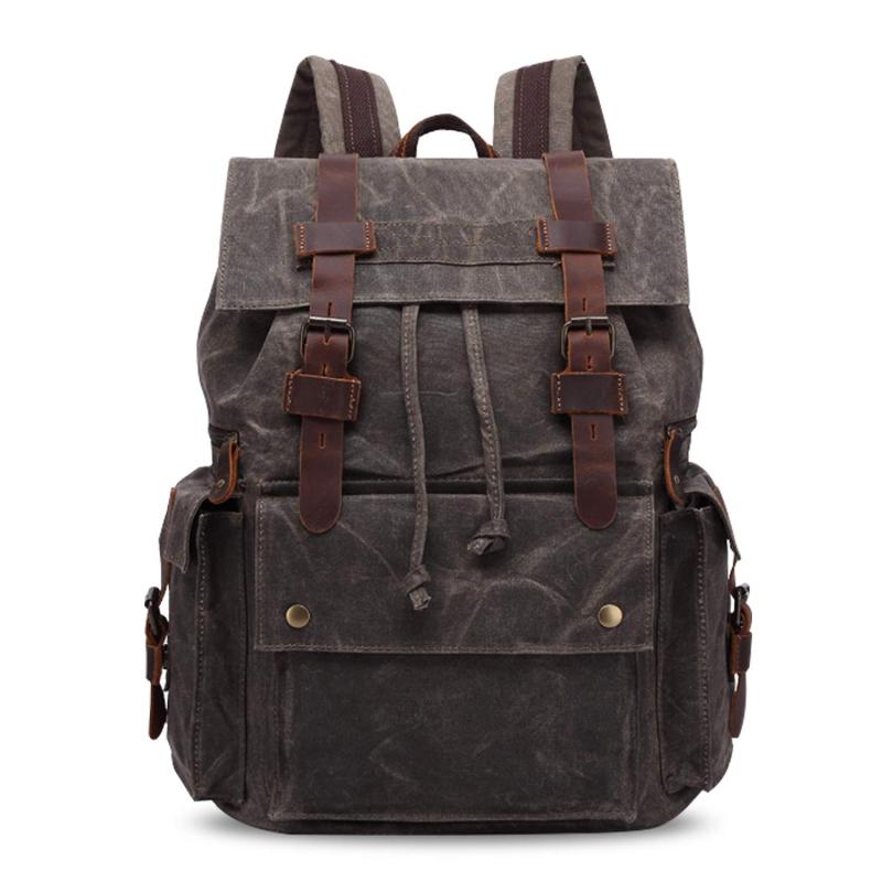 [FANDARE] リュック メンズ 大容量 キャンバス レトロ風 巾着 リュックサック 登山 バックパック 大きめ ディパック 1～2泊旅行出張 ハイキング 人気 ザック｜LINEAR shop