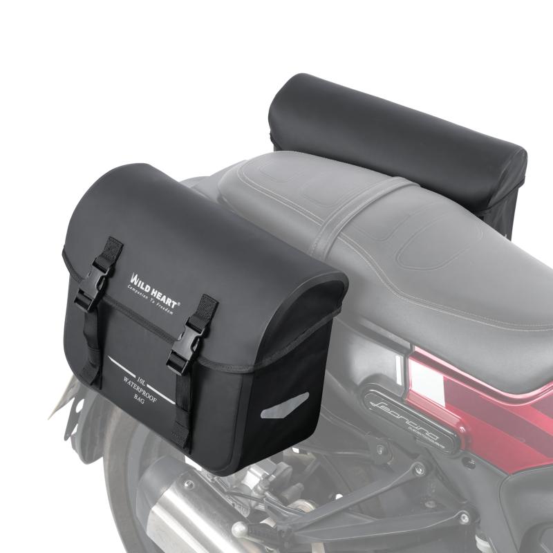 WILD HEART オートバイサドルバッグ防水バッグレトロテールバッグ 20L (10L*2) スポーツスターソフトテールダイナロードキング用レインカバー不要|LINEAR shop