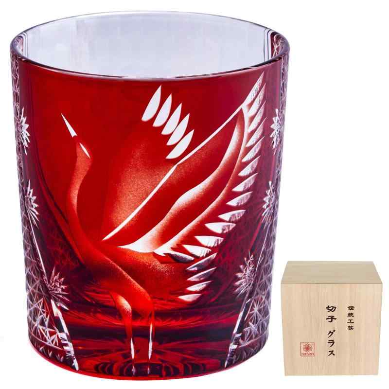 FONYUHUA 切子 グラス ロックグラス おしゃれ 松 鶴 菊つなぎ 文様 高級 工芸品 桐箱入り お酒 日本酒 ビール ブランデー ウイスキー グラス 焼酎グラス お祝い 還暦祝い 母の日 父の日 結婚祝｜LINEAR shop