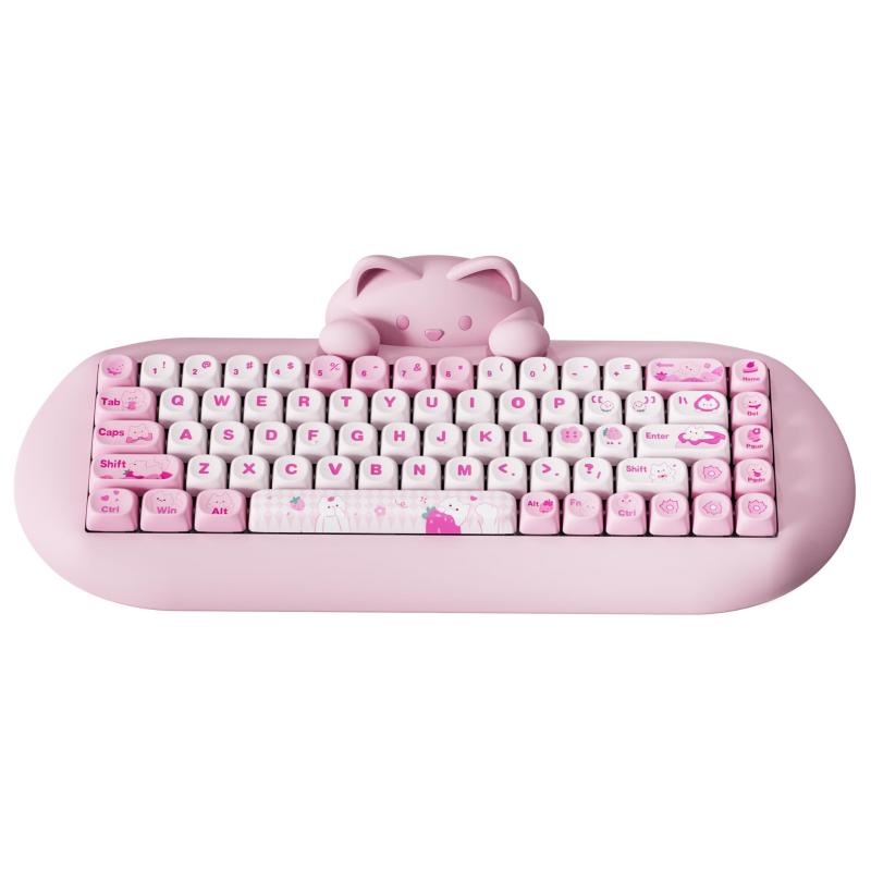 YUNZII C68 ワイヤレスメカニカルキーボード かわいい猫 ps4/ps5対応 65％ 無線 ホットスワップ シリコーン 人間工学 ゲーミングキーボード三つモード BT5.0/2.4G/有線 RGBバックライト NKRO Win/Mac用 ｜LINEAR shop 11,303円