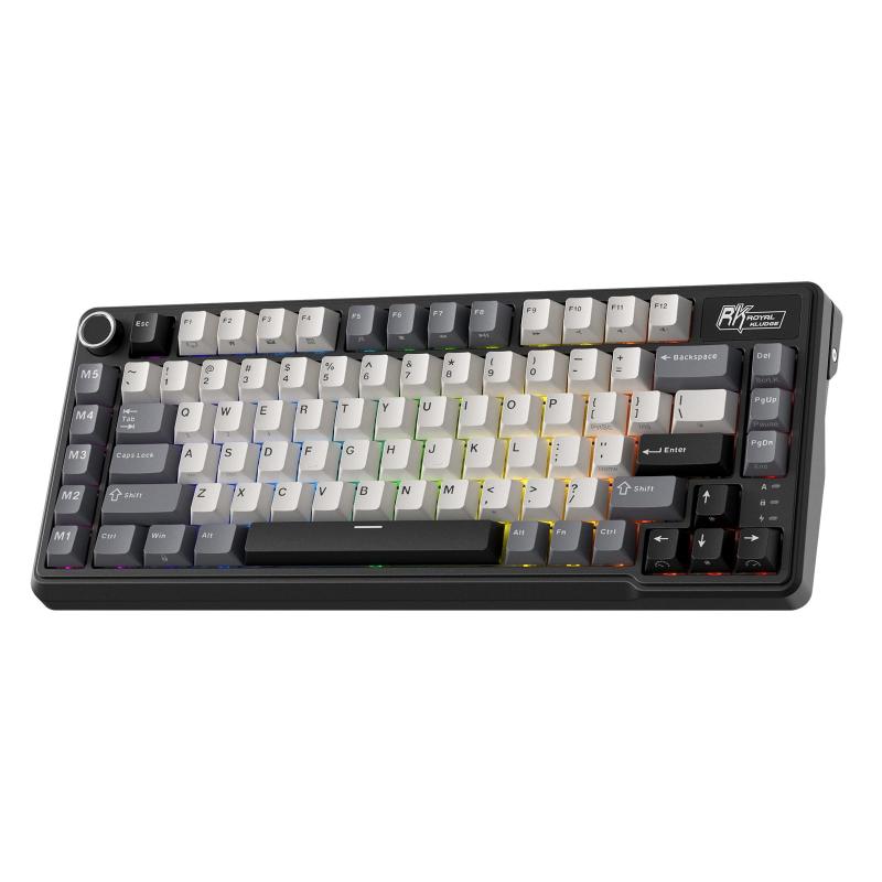 RK ROYAL KLUDGE L75 メカニカルキーボード、ガスケットアセンブリ、ボタン/マクロキー、タッチ可能ネームプレート、トライモードBT/2.4G/USB-C 75% TKLワイヤレスキーボード、ホットスワップ対応、|LINEAR shop