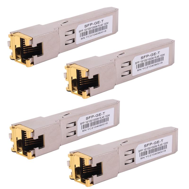4個の1000BASE-TギガビットSFPからRJ45銅線イーサネットモジュラートランシーバー、Cisco、Meraki、Ubiquiti、D / TP Link、Netgear、Mikrotik S-RJ01、1.25G SFP-T CAT5E/CAT｜LINEAR shop